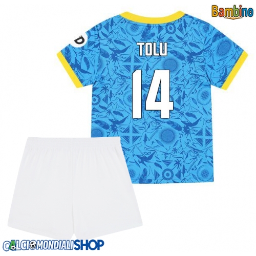 Maglie da calcio Wolves Tolu Arokodare #14 Terza Maglia Bambino 2025-26 Manica Corta + Pantaloni corti)